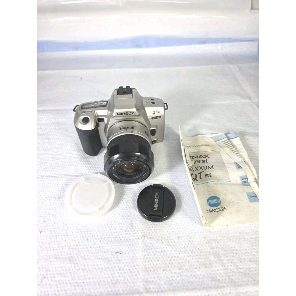 Minolta QTsi Maxxum 35mm SLR Film Camera + 35-80mm Lens TESTED
